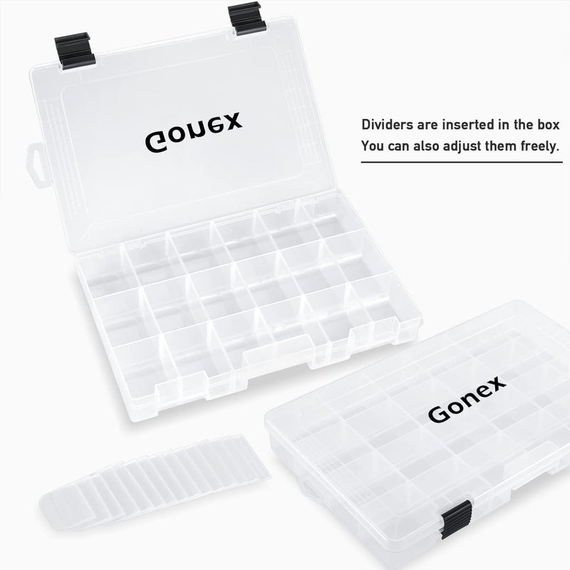 Gonex 3600 Tackle Trays 3 Packs, Transparent Fishing Tackle Boxes Organizer and Storage with Adjustable Dividers, Plastic 3600 Tackle Boxes for Lures, Hooks, & Other Accessories - Image 3